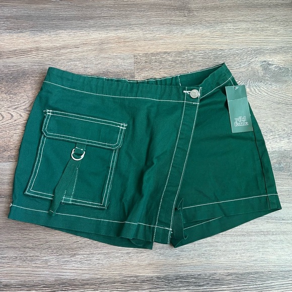 Women's Cargo Wrap Skort - Wild Fable™ Dark Green S - Picture 2 of 5